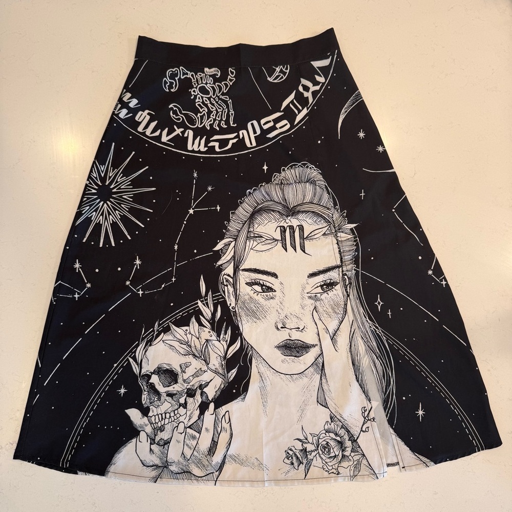 ROMWE Black Graphic Skirt
